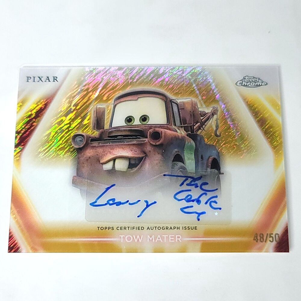 2026 Topps Disney Neon Chrome Tow Mater #CNA-LCG Larry The Cable Guy  Auto 48/50